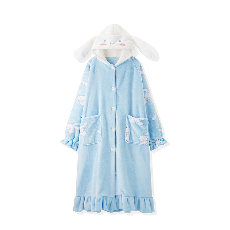 Kawaii Sanrio Cinnamoroll Cute Pajamas Dress Thickened Tracksuit Big