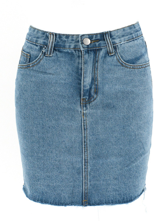 loose half-length denim skirt   NSSY17690