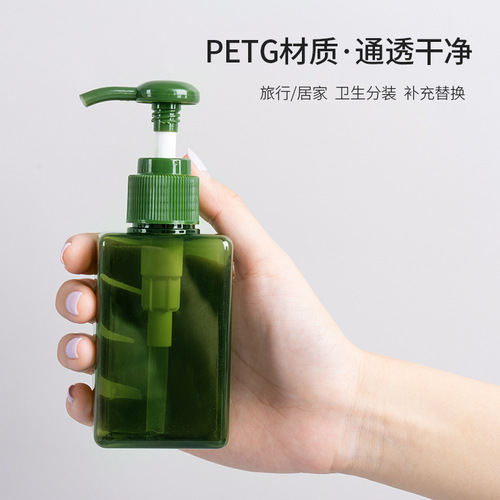 100ml PETG shampoo bath gel hand soap pressurized square bottle cosmetic refill lotion bottle