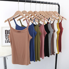 夏季新款螺紋吊帶背心韓版彈力修身內搭時尚百搭純色小吊帶