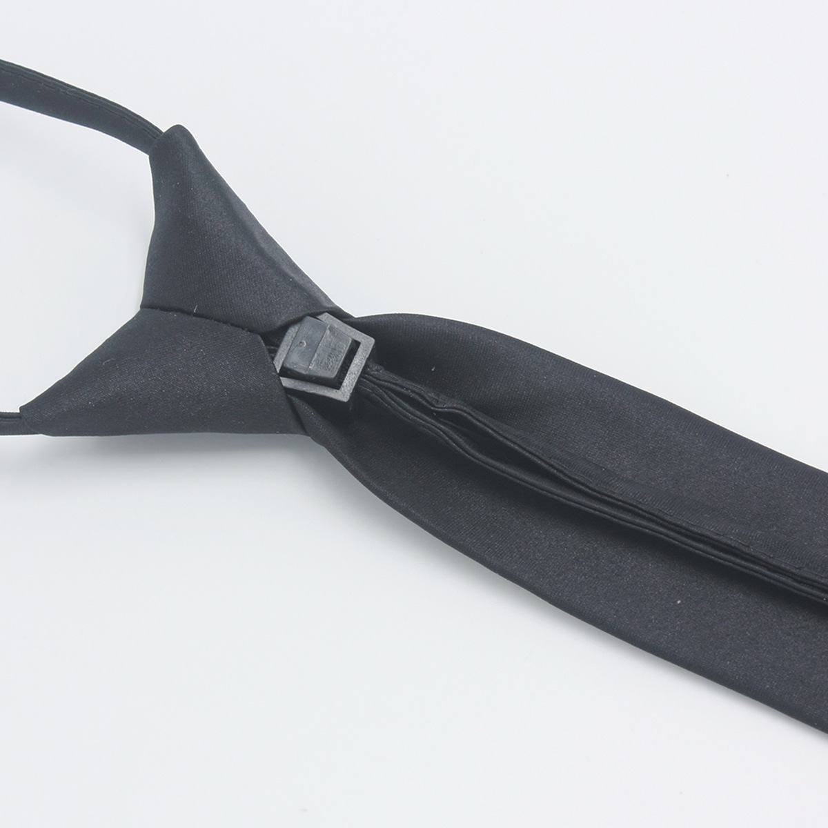 Corbata negra para hombre sin correa de cuerda moda negocios casual corbata profesional bordado personalizado