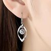 Long earrings, crystal, zirconium, hypoallergenic accessory, mid-length, city style, silver 925 sample