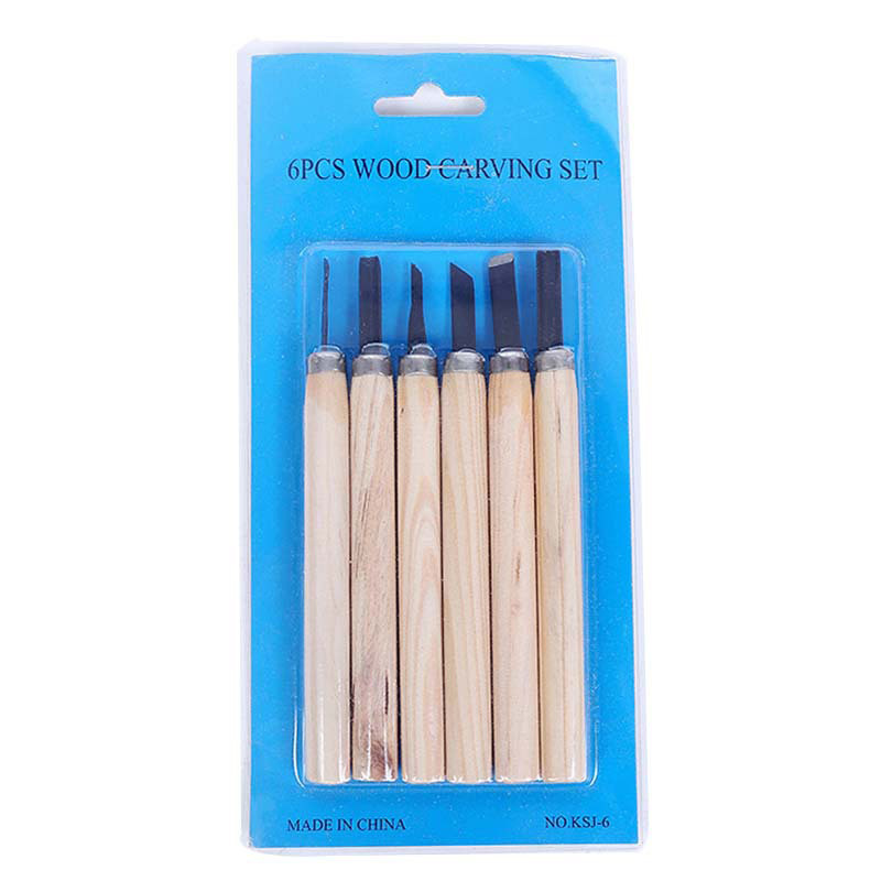 Large Quantity And Excellent Craftsmanship Woodworking Carving Knife6-piece Set Student Wood Carving Knife Carving Wooden Handle Set