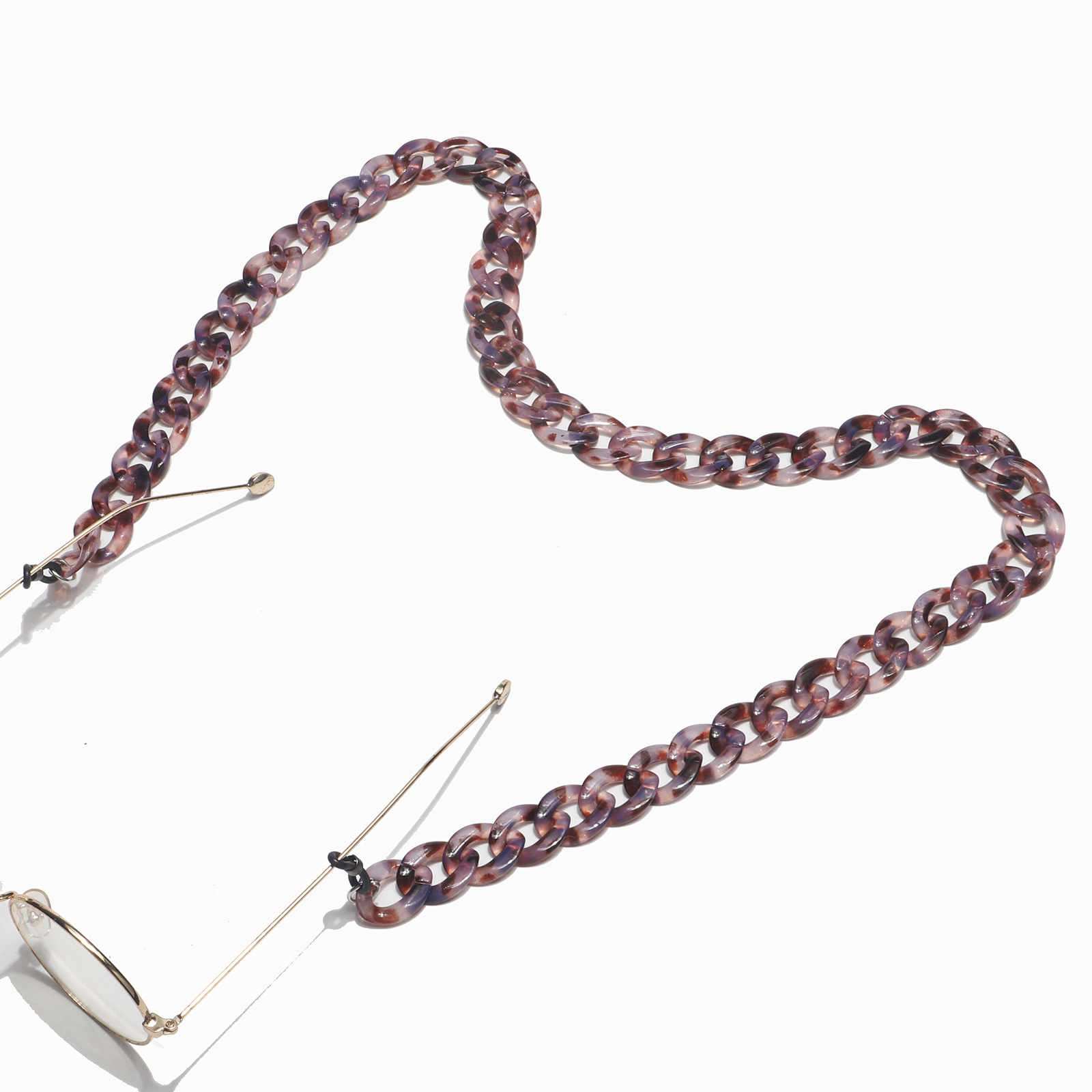30g Weight Plastic Material Grey Color Resin Acrylic Plastic Leopard Print Glasses Chain Simple Retro Fashion Glasses Chain Anti-skid And Anti-lost Wholesale Nihaojewelry 6