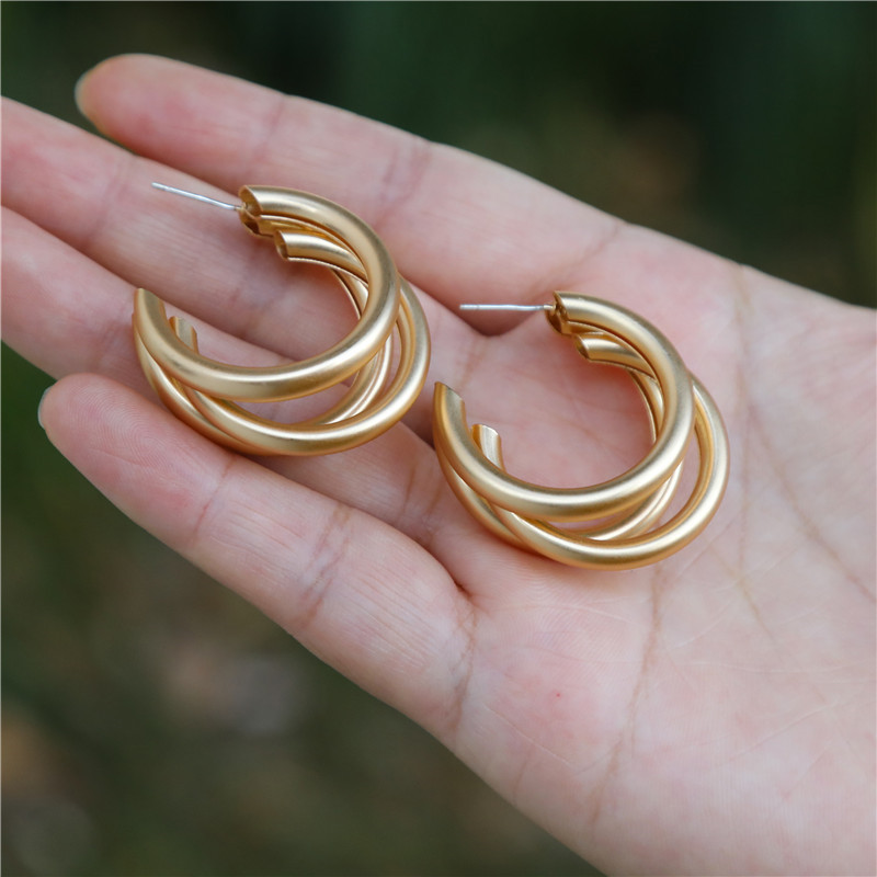 Frosted Multilayer Earrings display picture 3