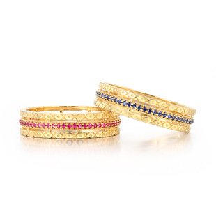 Сапфировое ретро золотое обручальное кольцо, 18 карат, инкрустировано бриллиантами