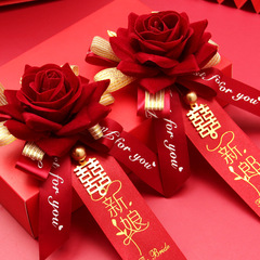Wholesale corsage wedding high-end bride and groom wedding happy word brooch double happiness creative special flower festive wedding corsage