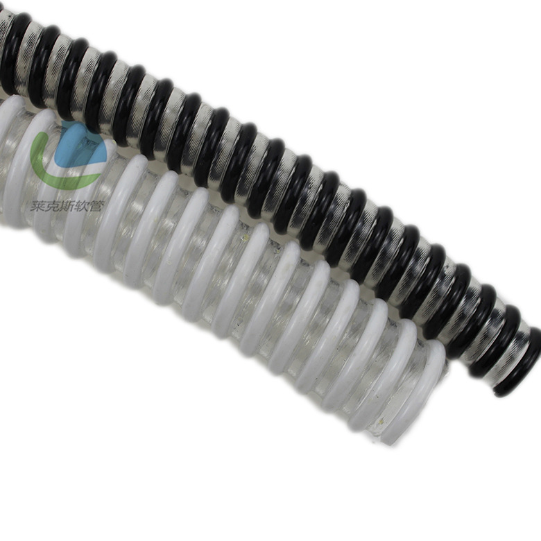 供应PVC塑筋缠绕管 PVC塑筋螺旋管 PVC通风吸尘软管 塑筋加强软管