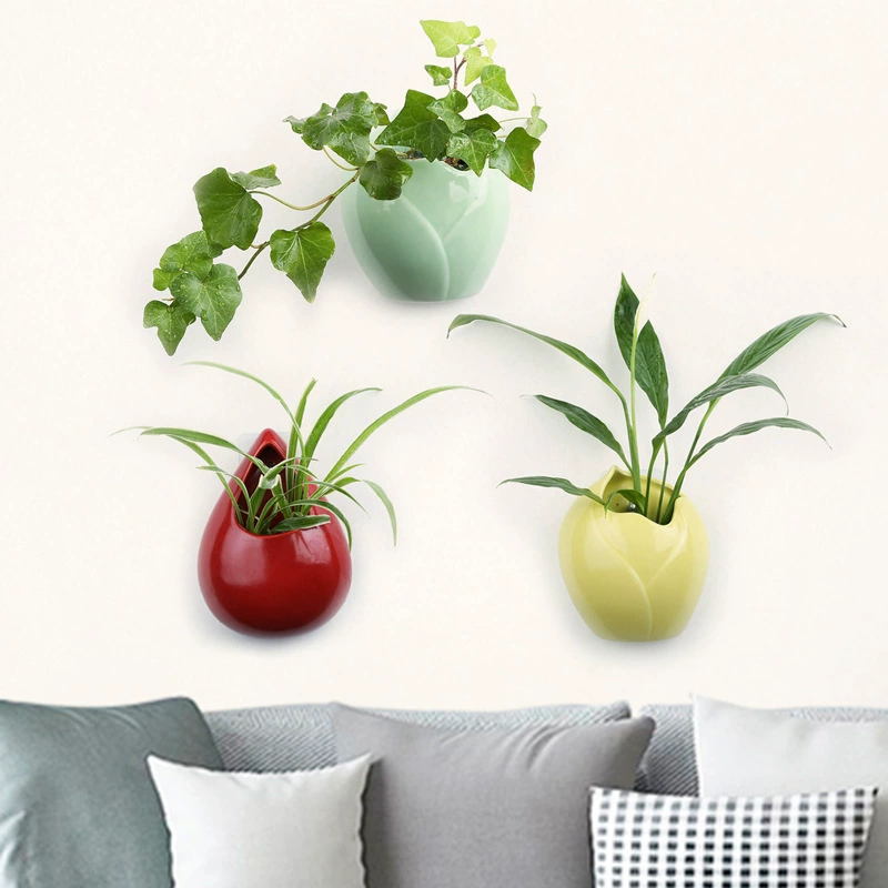 Настенный цветочный горшок творческий простой зеленая Роза украшение стены фото настенная ваза подвесной контейнер для гидропонного цветочного горшка