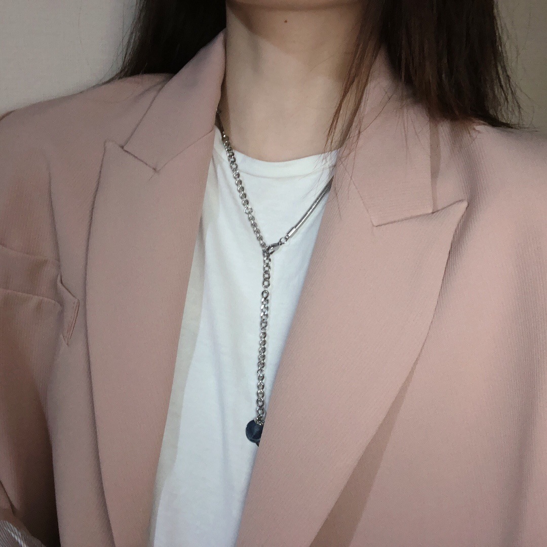 钢制中性质感拼接项链长短可调节ins嘻哈街头男女潮酷链