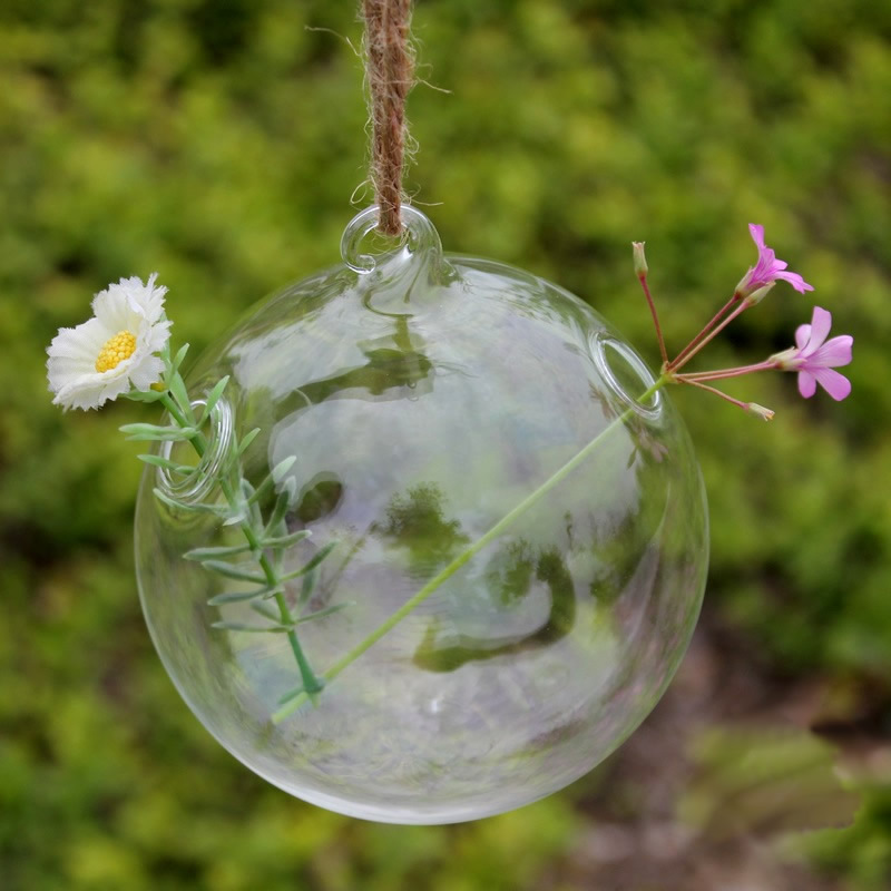 Colgante florero de cristal transparente bola colgante creativo flor hidropónica dispositivo decoración del hogar Accesorios la boda