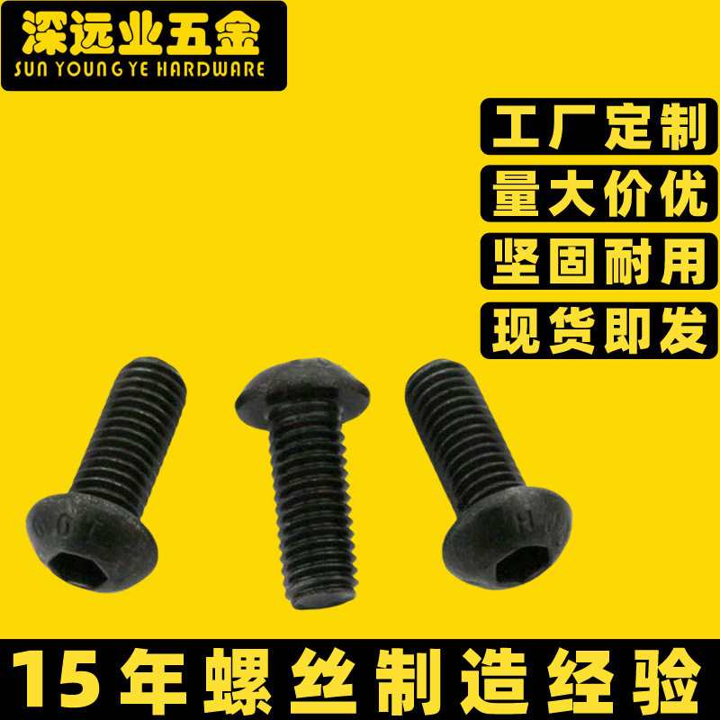 10.9级盘头内六角螺栓 厂家供应六角M12*20-M12*100 公制粗牙碳钢