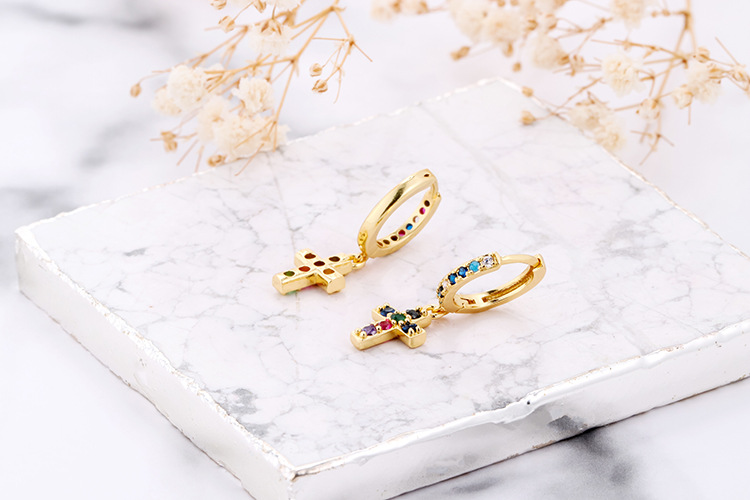 10g Weight Zircon Inlay Material Earrings Classification Housewarming, Anniversary, Business, Wedding, Travel, Birthday, Festival Occasion Copper Material Geometric Pattern Women'S Gender Plating Design Fashion Style Copper Plating Geometric Zircon 6
