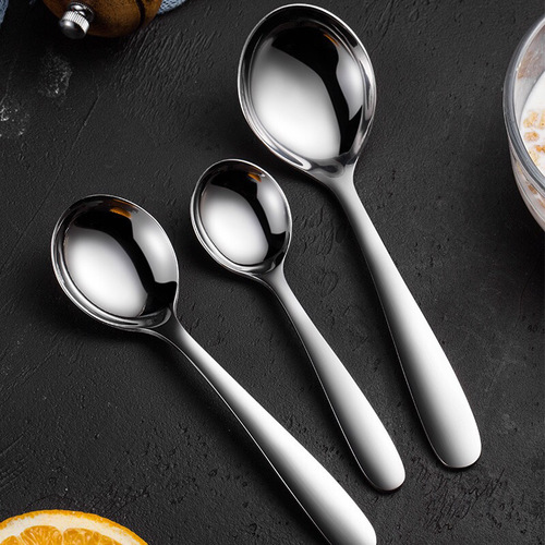 304 stainless steel spoon new deepened round bottom spoon household spoon children's spoon hotel spoon can be added with logo