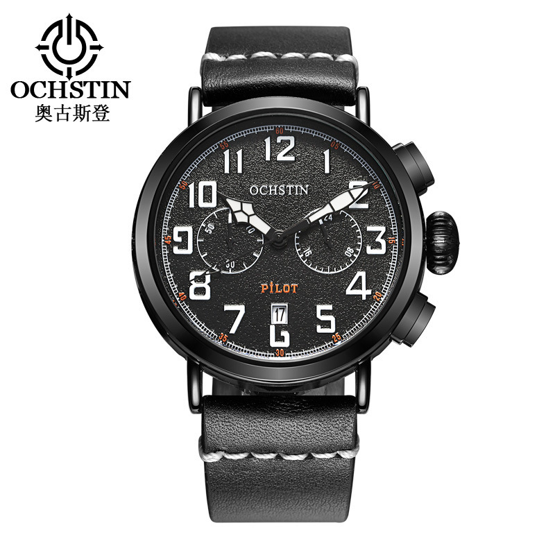 OCHSTIN fashion new watch casual genuine leather fashion canvas watch men student waterproof watch GQ077
