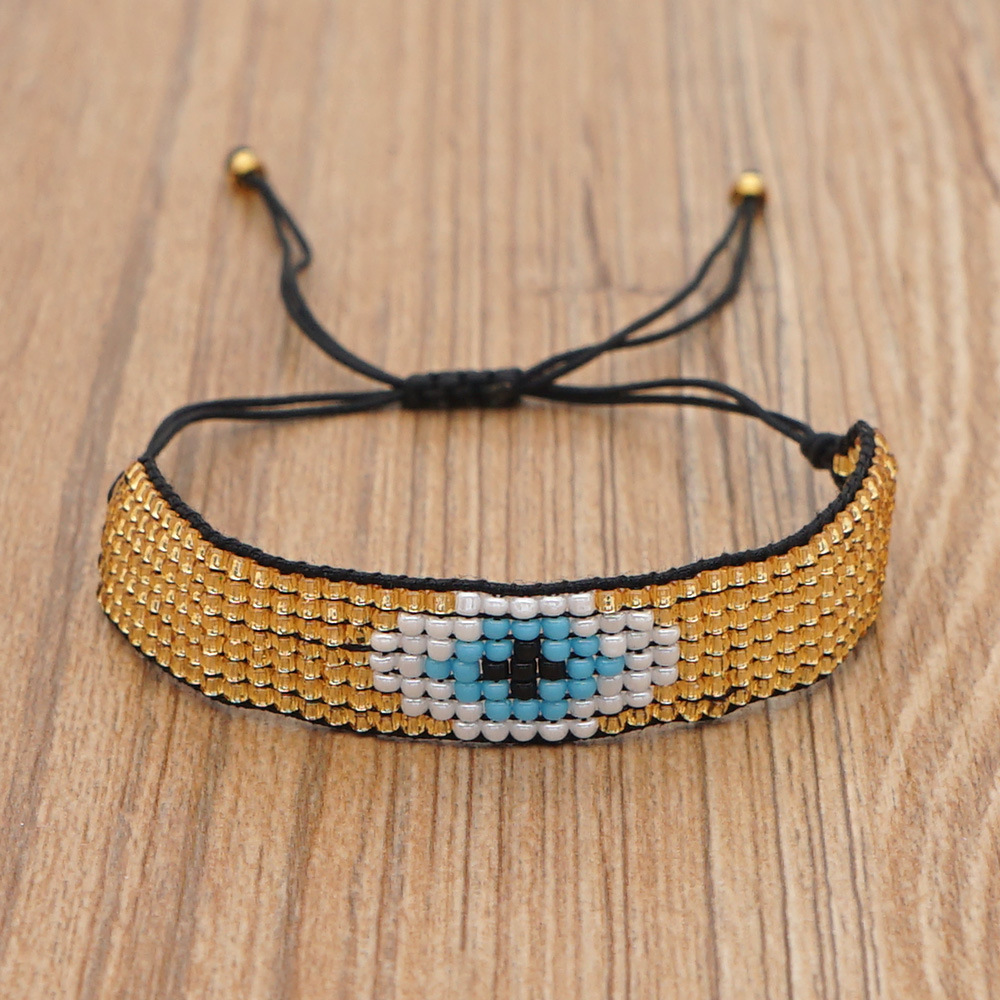 Hot-saling Models Rice Beads Hand-woven Devil Eyes Ethnic Style Bracelet For Women display picture 8