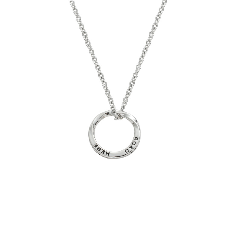 Titanium steel Mobius ring necklace hip hop ins twisted circle pendant men's personality retro jewelry pendant