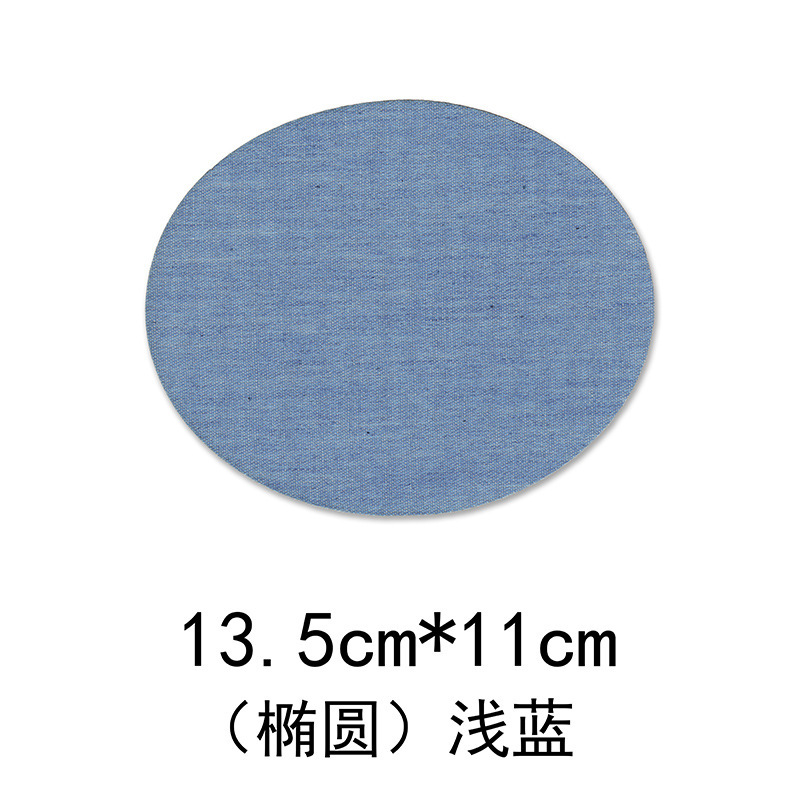 Adhesivo Denim corte bordado pegatinas de tela rectangular oval codo rodilla creativo corte de tela parche pegatinas en stock