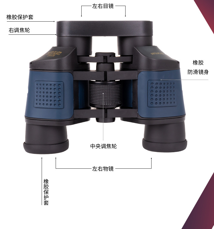 厂家批发60x60金鹰双筒测距坐标望远镜高倍清晰户外用品微光夜视详情4