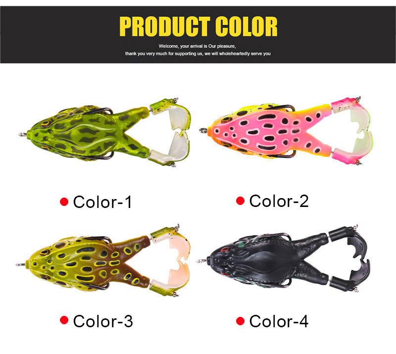 Lifelike Frog Lures 10 colors Soft Plastic Frog Lures  Fresh Water Bass Swimbait Tackle Gear