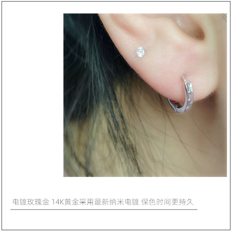 EH601778车花素银耳扣