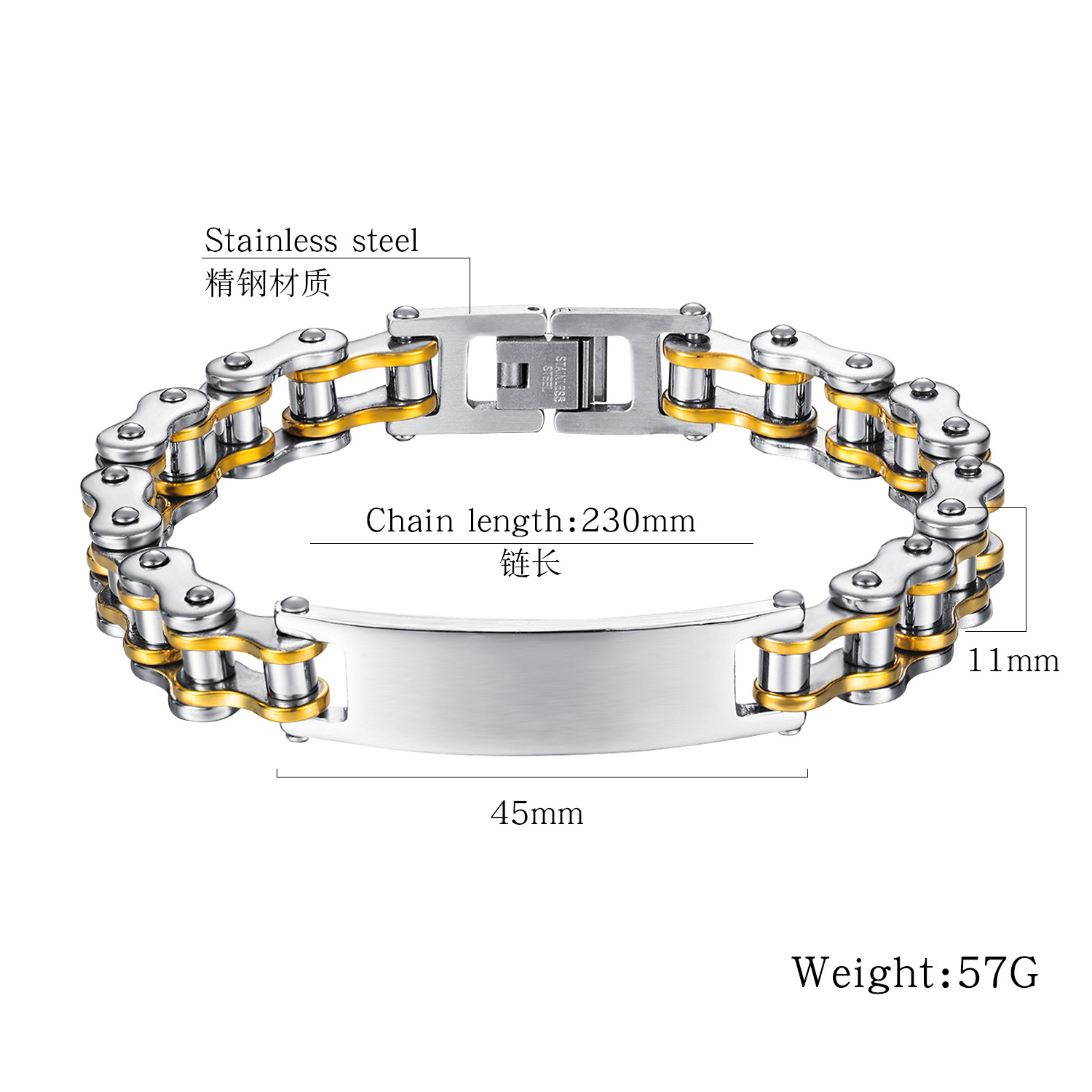 Grenz Überschreiten Des Herren Titan Stahl Armband Großhandel Europa Und Amerika Punk Stil Dominierende Persönlichkeit Lokomotive Kette Kette Fabrik Direkt Vertrieb display picture 1