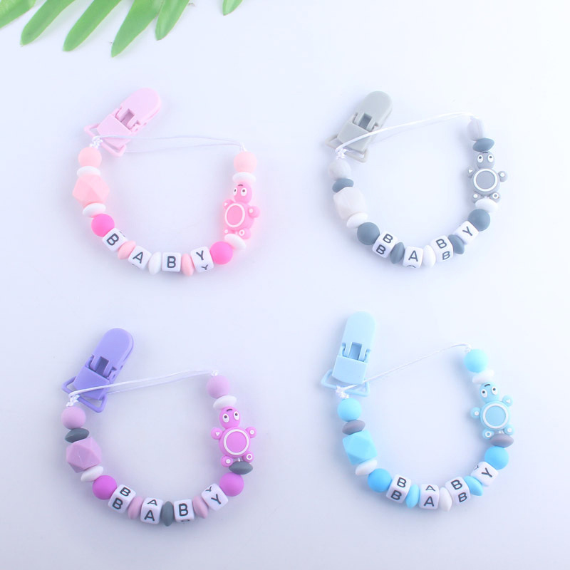 Cadena de chupete de silicona para bebés Amazon AliExpress nuevo clip de chupete suministros para bebés de comercio exterior cadena anti-caída