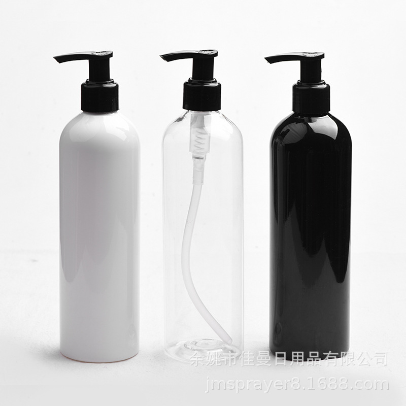 400ml毫升圆肩左右开关泵洗发水分装瓶 塑料化妆品包材乳液瓶厂家
