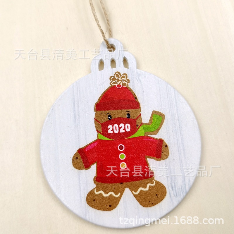 Máscara de bendición de bricolaje de madera Muñeco de nieve colgante de decoración navideña linterna creativa artesanía decoración pieza de madera