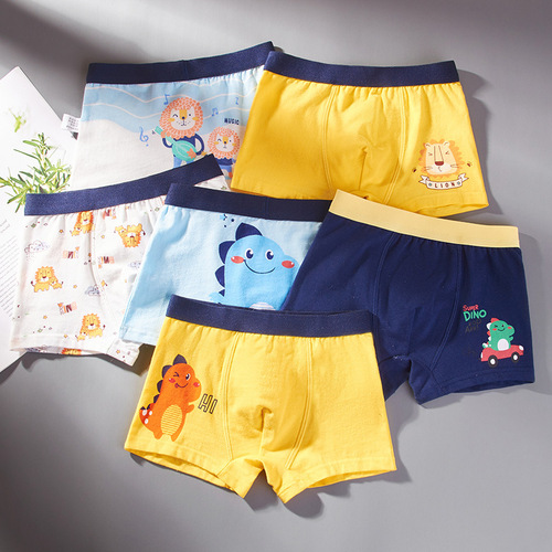 Children's underwear, boys' cotton boxer briefs, boys' underwear, cartoon children, middle and large children's student shorts, factory direct sales