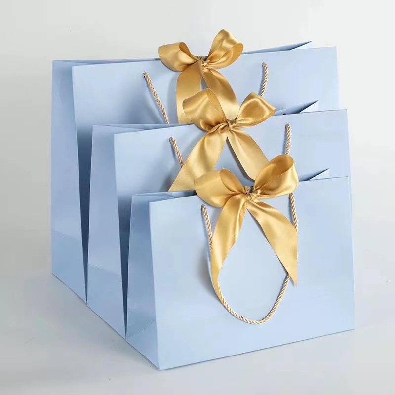 厂家直销喜糖伴手礼袋蝴蝶结婚庆礼品化妆品珠宝手提纸袋定制现货