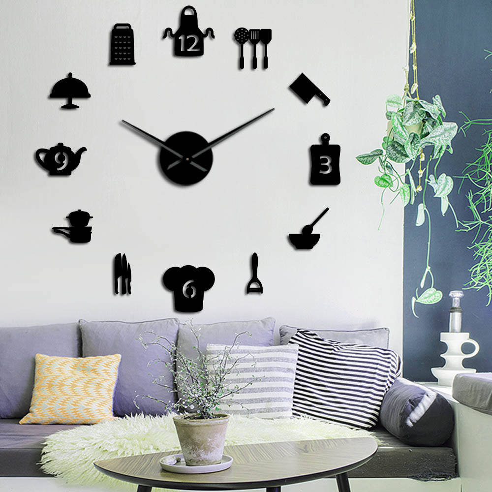 Creative DIY wall clock, kitchenware liv...