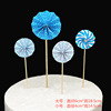 Factory selling birthday cake decorative hand folding flowers, solar fan, gold, silver powder, blue black paper fan 4 -piece set