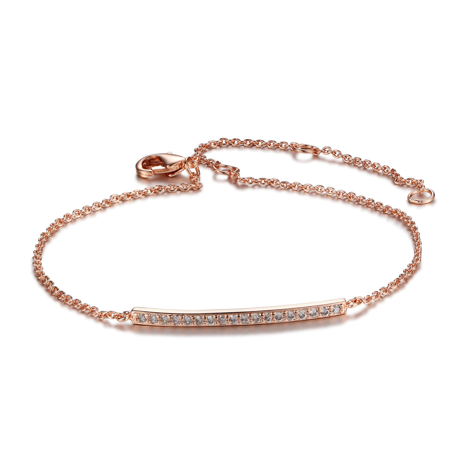 Fashion Heart Shape Bow Knot Copper Plating Zircon Bracelets 1 Piece