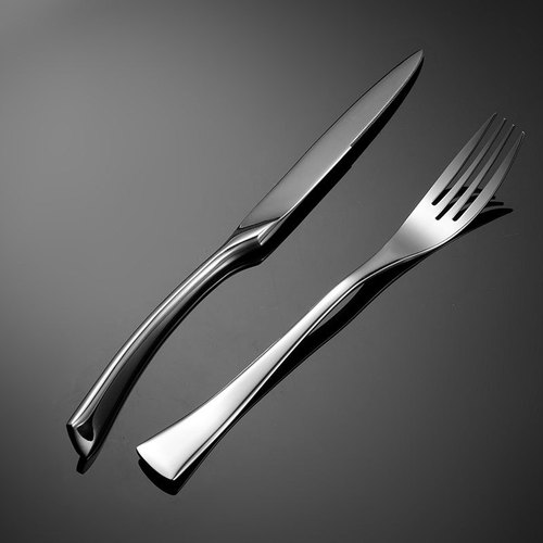 Eern 201 Stainless Steel Kaya Tableware 304 Knife Fork Spoon Titanium Black Mirror Polished Fish Tail Design Gift