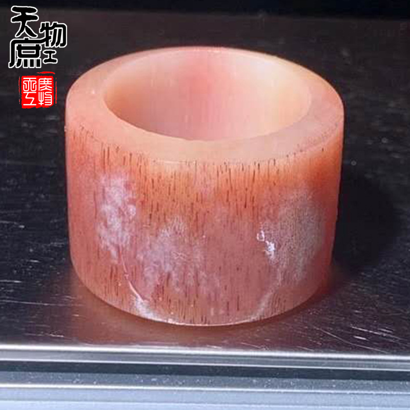 骆驼骨大扳指原色三花料带血丝蝌蚪纹指环|ms