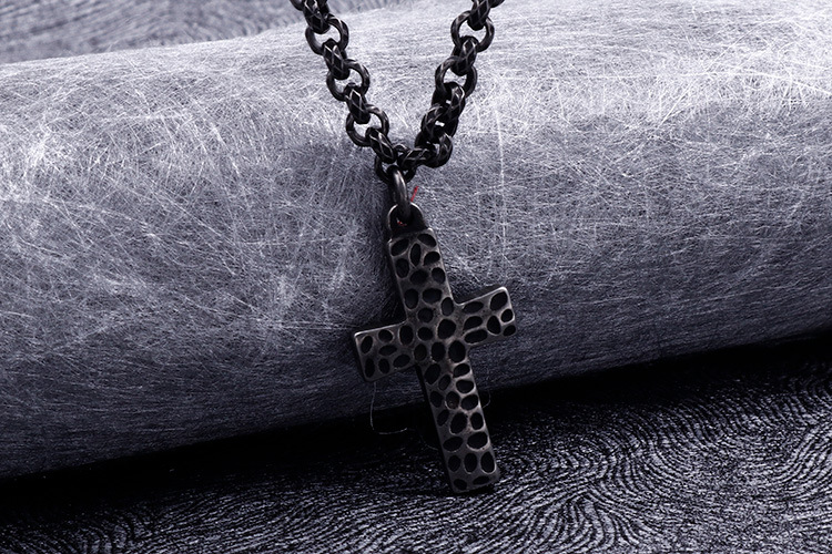 New Stainless Steel Cross Pendent Necklace Bracelet Set Wholesale Nihaojewelry display picture 8