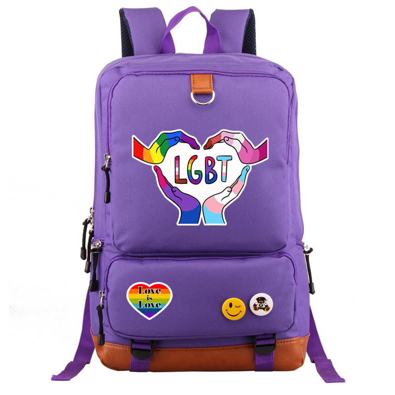 Waterproof 20 Inch Letter Rainbow Holiday Daily School Backpack display picture 7
