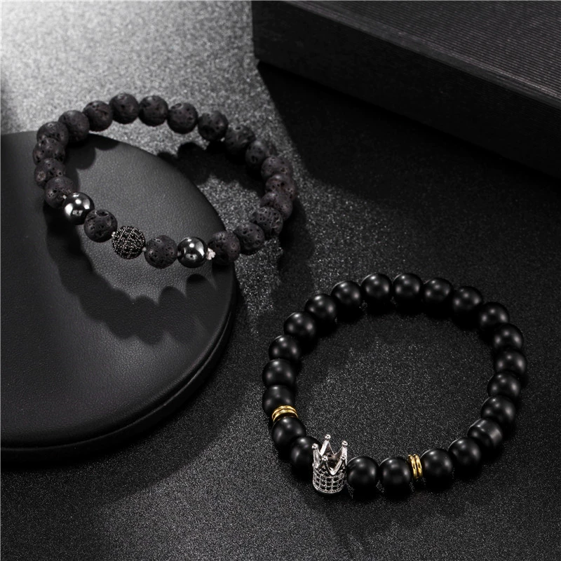 Matte accessory, zirconium, bracelet, set, (Cross-border trading), 8mm, micro incrustation