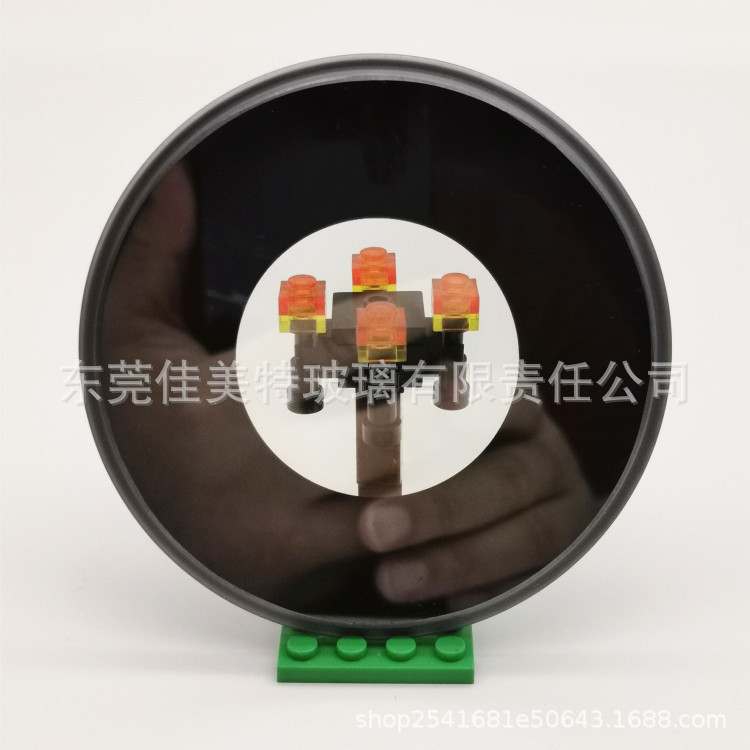 CNC精雕圆形台阶钢化玻璃定制 精细加工黑色丝印玻璃送货上门服务