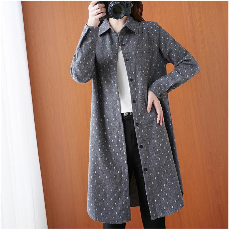 long-sleeved all-match blouse plus size fashionable women's loose shirt NSYF1831