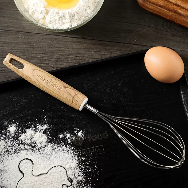 烘焙工具木柄打蛋器手动不锈钢便捷打蛋器手持搅拌家用厨房小工具