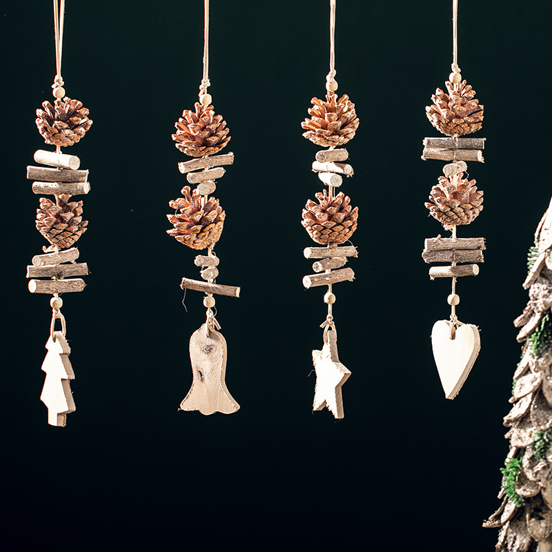Navidad natural pinos pentacos amor árbol de Navidad colgante colgante decoración de Navidad colgante decoración de techo