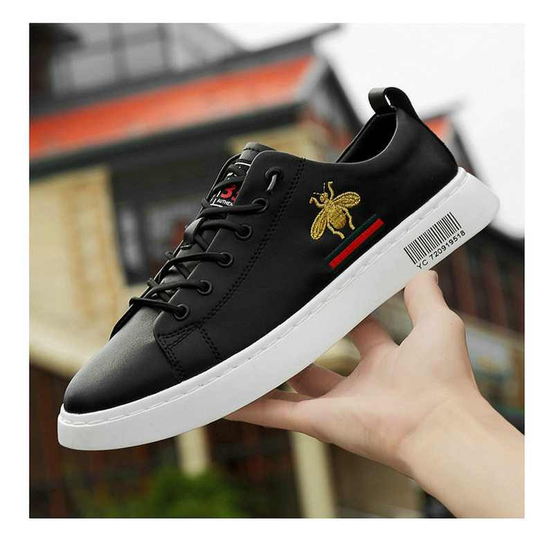 Giày sneaker nam da bò cổ thấp đế bệt, giày thể thao thoáng khí tăng chiều cao — S920 màu trắng, S920 đen chi tiết 24