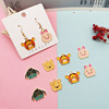 Metal accessory, earrings, pendant, with little bears, wholesale