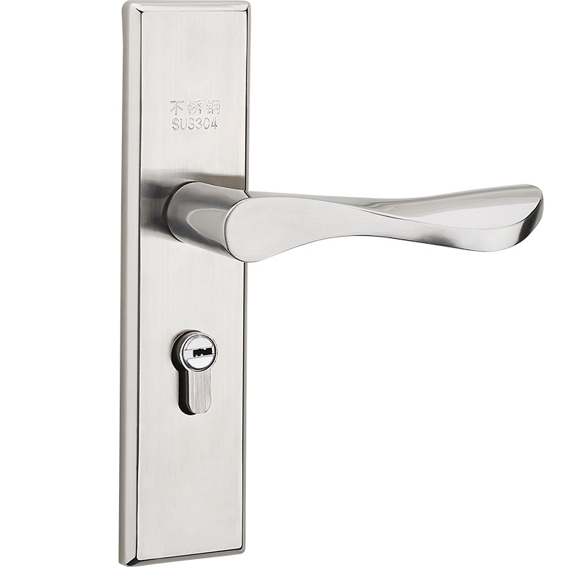 De estilo europeo de acero inoxidable de la puerta del hogar cerradura de la puerta del dormitorio de interior universal Mute puerta de madera baño cerradura de la puerta