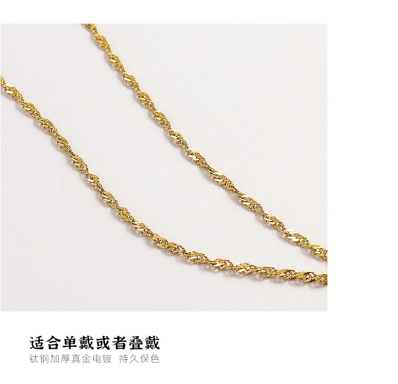 Gold Color PVD Coated Real Gold Plated Insect Titanium Steel Retro Waterproof Non Tarnish Necklace