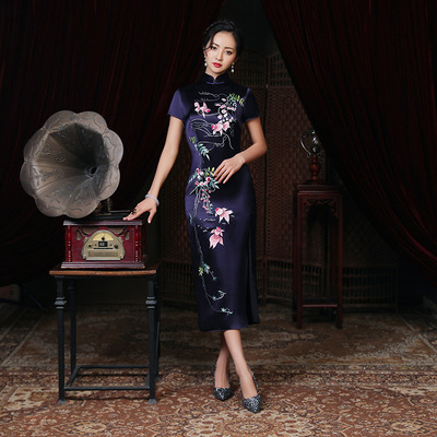 Traditional Chinese Dress Qipao Dresses for Women Embroidered long Qing elegant large size cheongsam dress