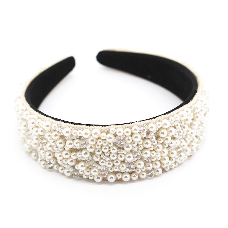 New Baroque Broadside Pearl Rice Pearl Wild Ball Headband Wholesale display picture 5