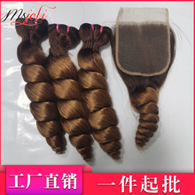 巴西真人假发4/27#loose wave brazillian human hair12a bundles